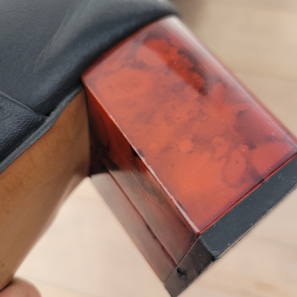 Black Topshop leather boots with red block heels 39 - Picture 5 of 14